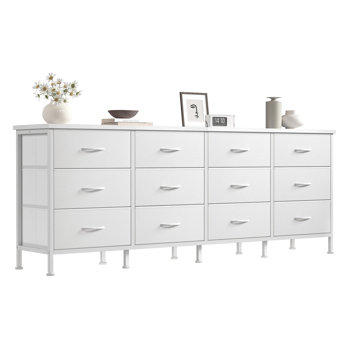 Wood Top Entertainment Center w/Fabric Drawers Fits Up to 80'' TVs