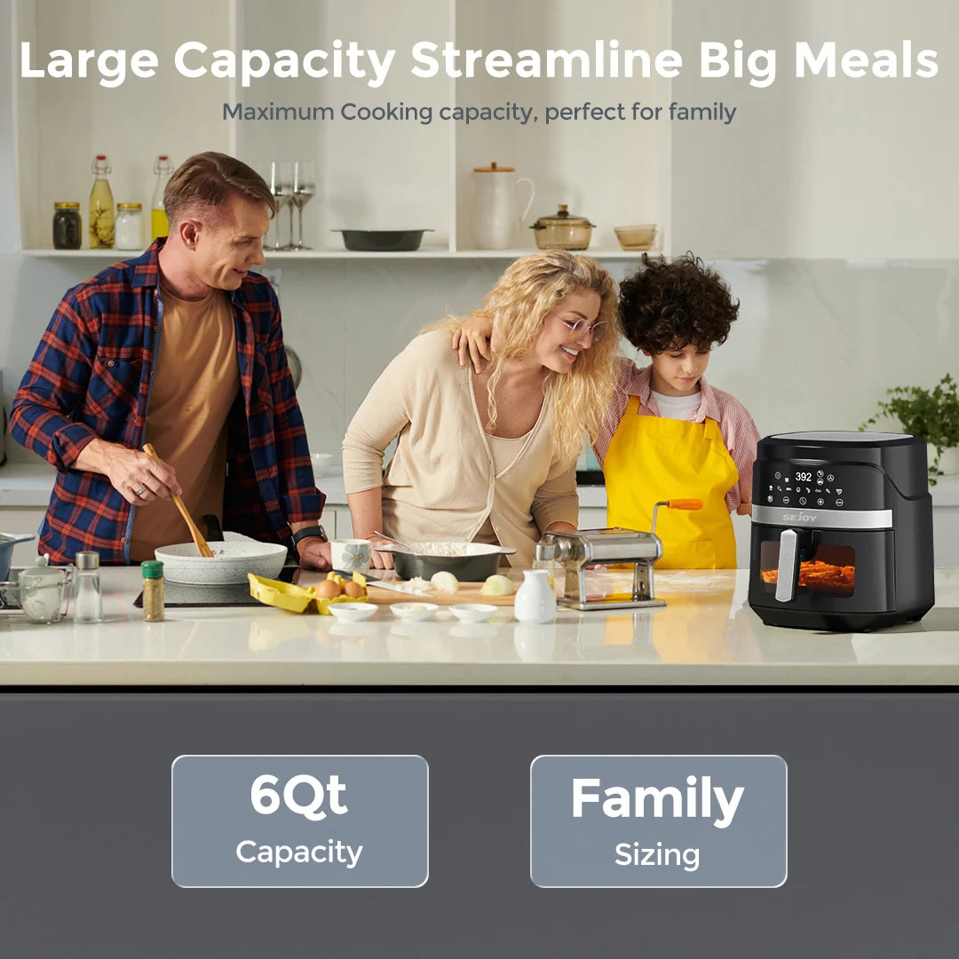 6 Qt 8-in-1 Air Fryer with Premium Ceramic Coating