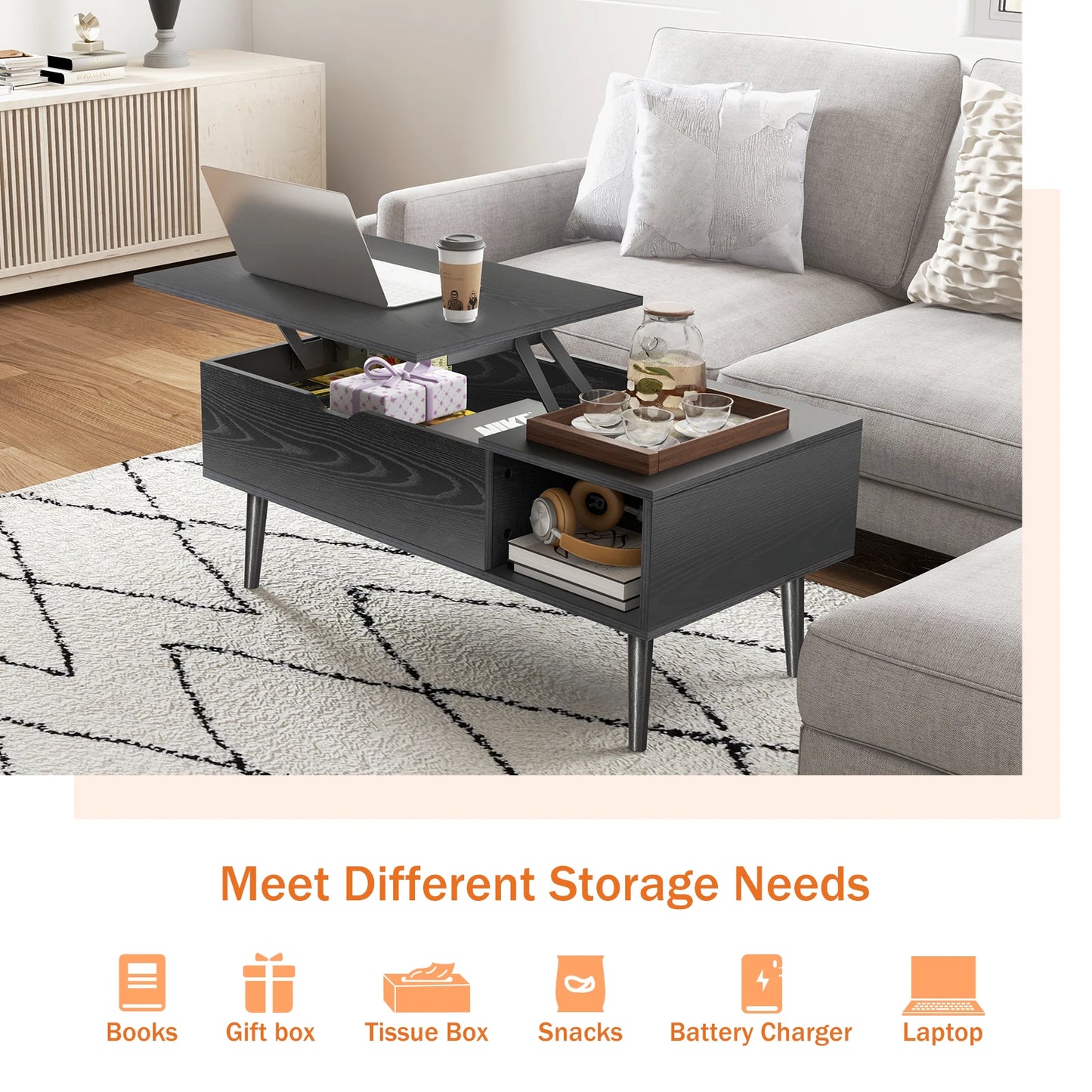 Lift Top Coffee Tables For Living Room, 39.37"x19.7"