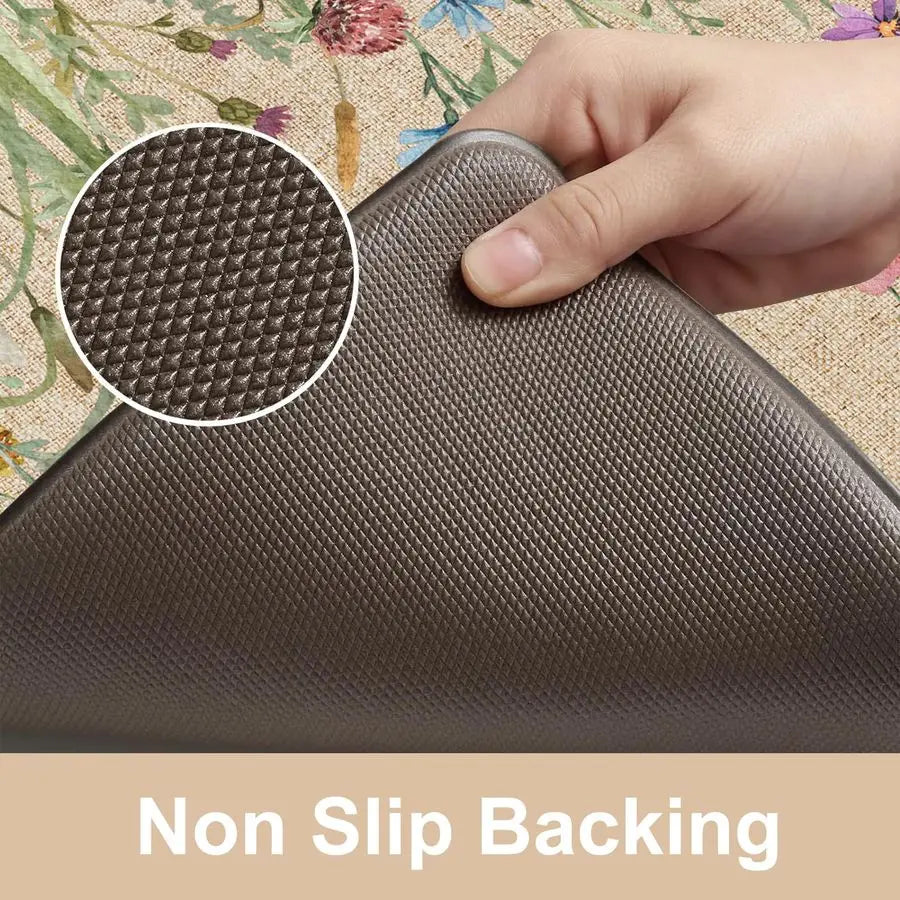 Anti Fatigue Floral Kitchen Mat Sets of 2 are also Non-Slip & Cushioned