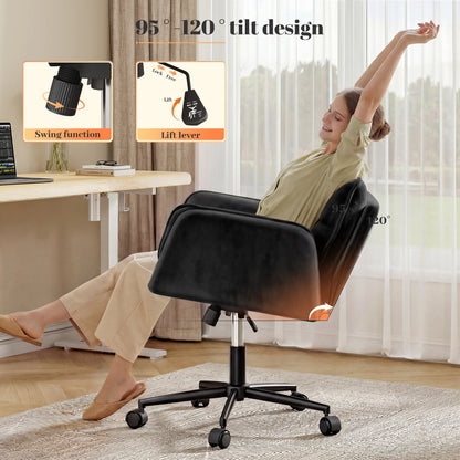 Cross Legged Office Chair with 5-Position Flip-Up Armrest
