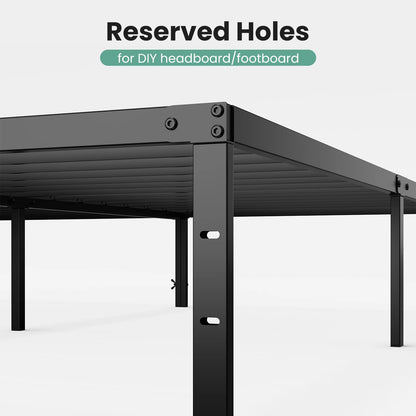 Basic Sturdy Steel Slat Support Bed Frame with 12" Storage Space