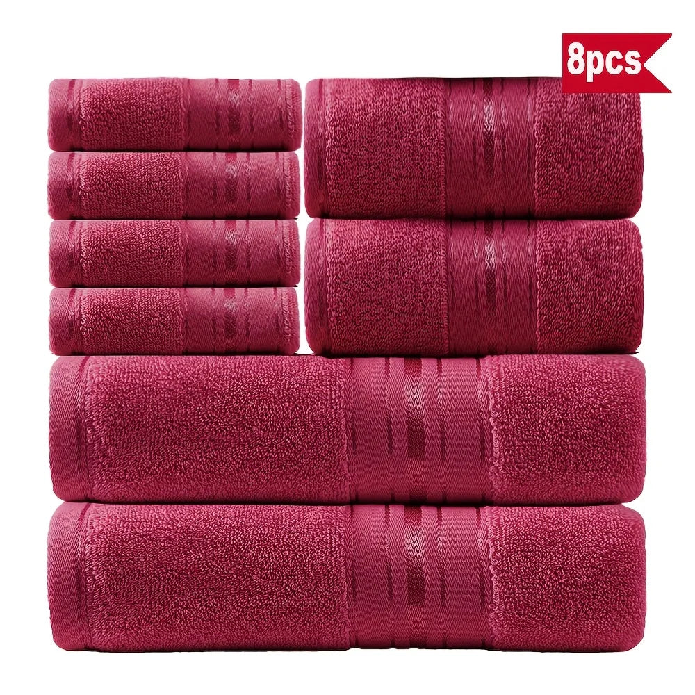 8 Piece Luxury Towel Set –Plush, Super Absorbent & Quicker-to-Dry