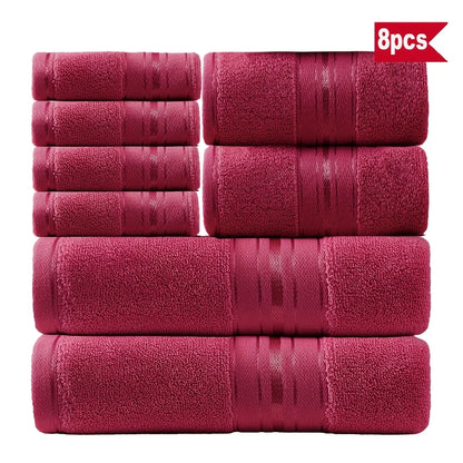 8 Piece Luxury Towel Set –Plush, Super Absorbent & Quicker-to-Dry