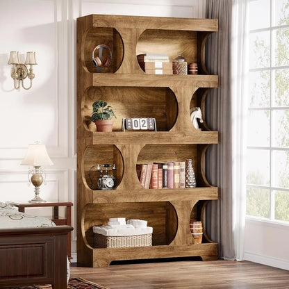 Modern 4-Tier Asymmetrical Bookshelf
