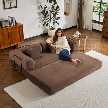 Oversized Corduroy Futon Floor Couch for Small Spaces