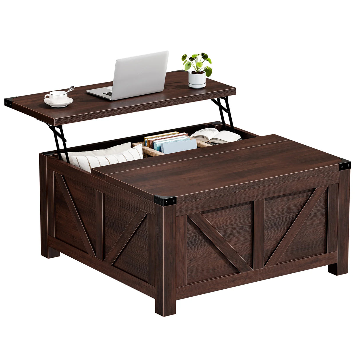 Lift Top Coffee Table with Charging Station
