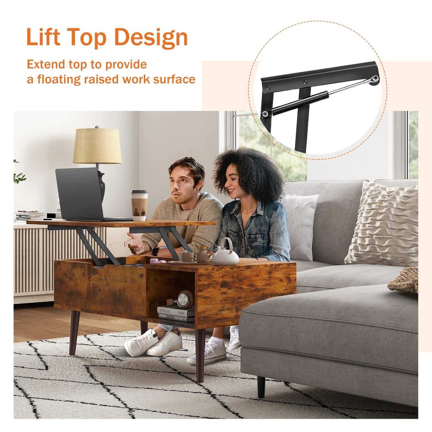 Lift Top Coffee Tables For Living Room, 39.37"x19.7"