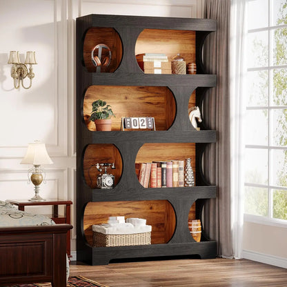 Modern 4-Tier Asymmetrical Bookshelf