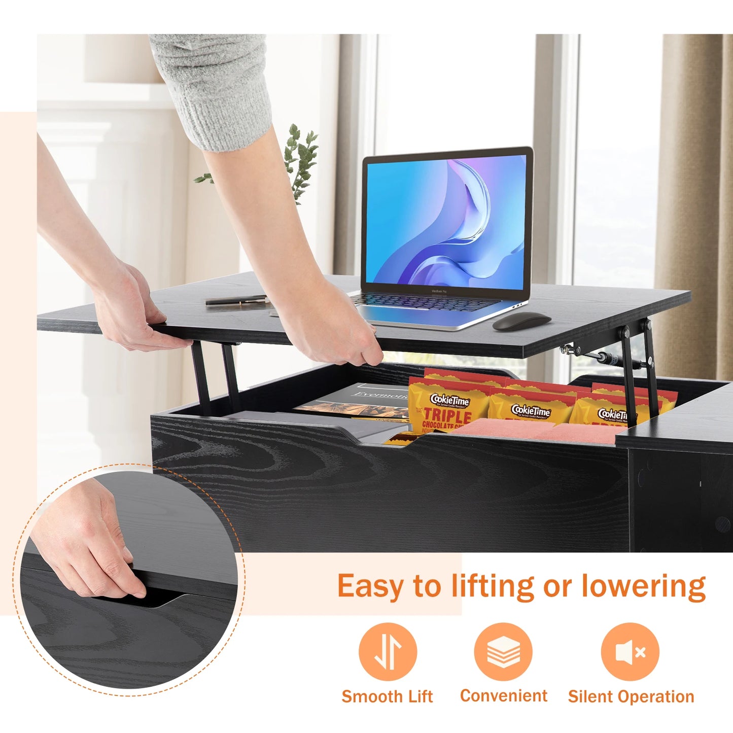 Lift Top Coffee Tables For Living Room, 39.37"x19.7"