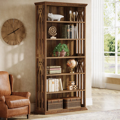 6-Tier Wood Display Shelves, Bookcase