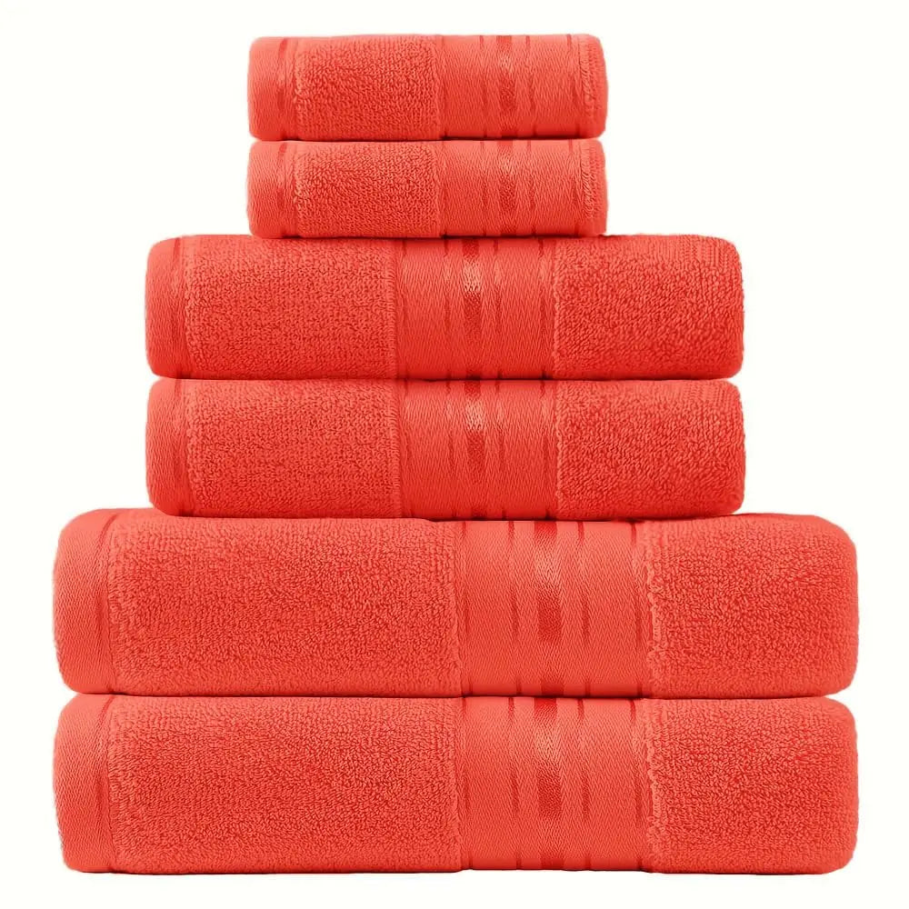 6 Piece Luxury Turkish Bathroom Towel set, 100% Cotton