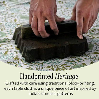 100% Cotton 60x60 Inch Indian Block Print Square Table Cover