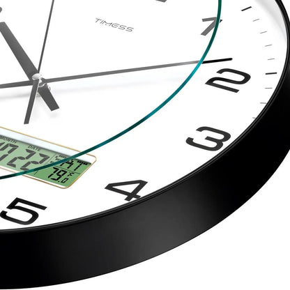 Wall Clock with Calendar & Fahrenheit Temperature Display