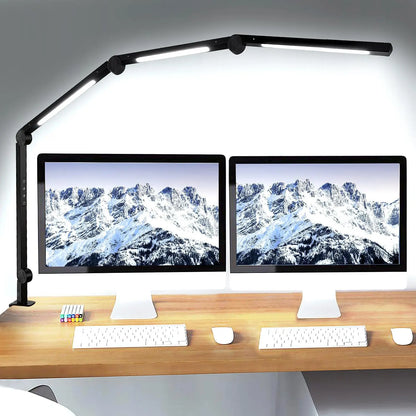 Flexible 4 sections Swing Arm Three Light Sources Desk Light