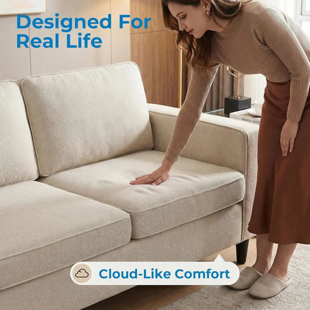 3 Pieces Sofa Couch and Chair Set with Ottoman