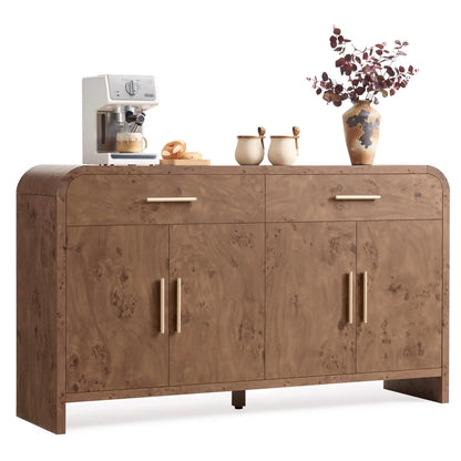 59.7'' Modern Curved Console Cabinet with Drawers