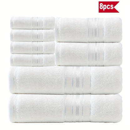 8 Piece Luxury Towel Set –Plush, Super Absorbent & Quicker-to-Dry