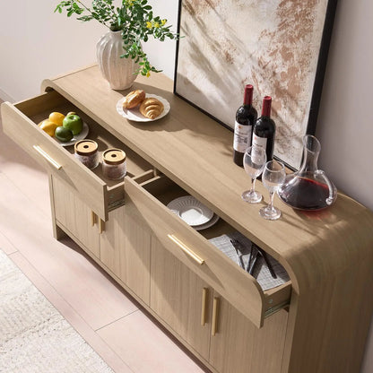 59.7'' Modern Curved Console Cabinet with Drawers