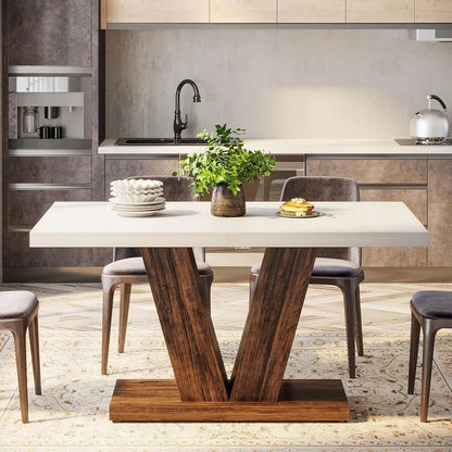 47-Inch Dining Table Seats 4 with Heavy Duty Pedestal