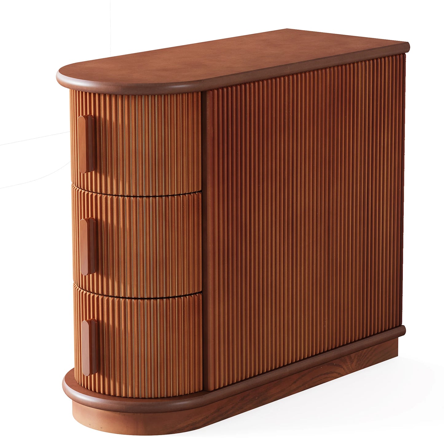 Narrow Solid Wood 3-Drawer End Table
