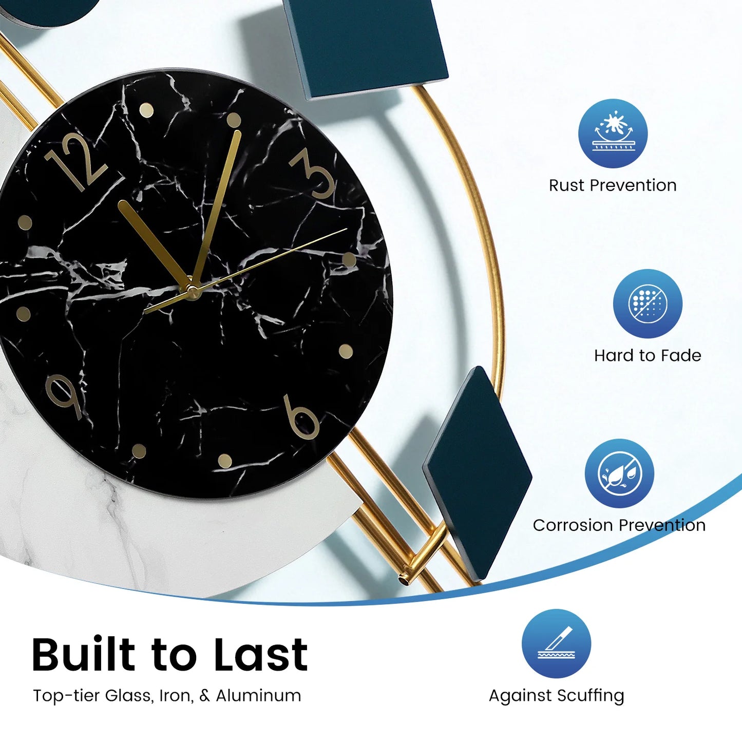 22 inch Marble Nordic Style Creative Luxury Wall Clock