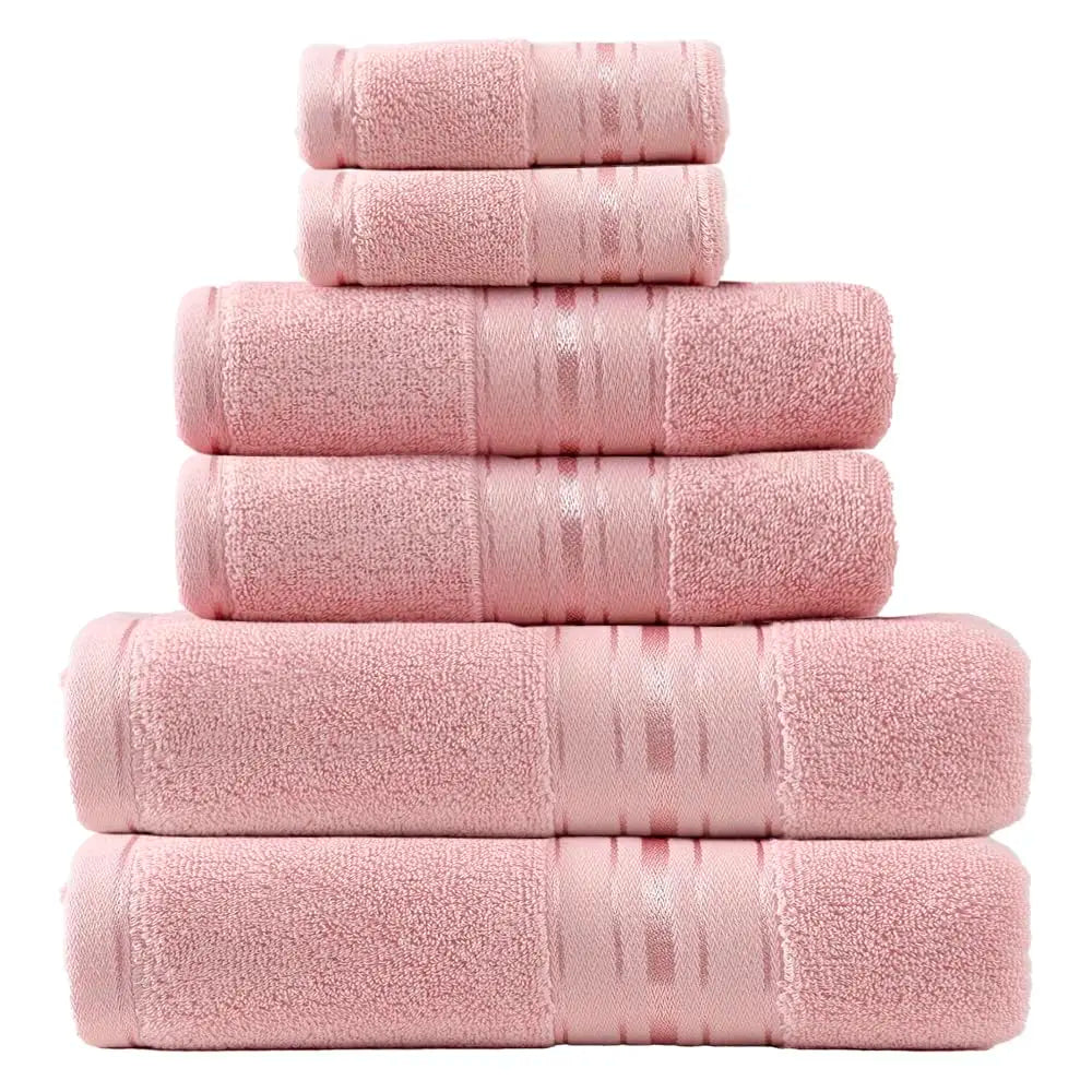 6 Piece Luxury Turkish Bathroom Towel set, 100% Cotton