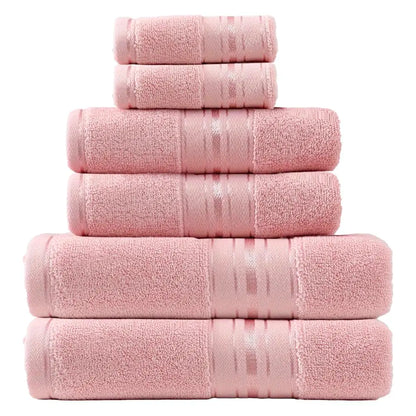 6 Piece Luxury Turkish Bathroom Towel set, 100% Cotton