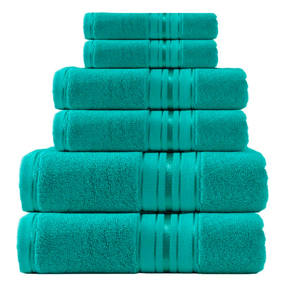 6 Piece Luxury Turkish Bathroom Towel set, 100% Cotton