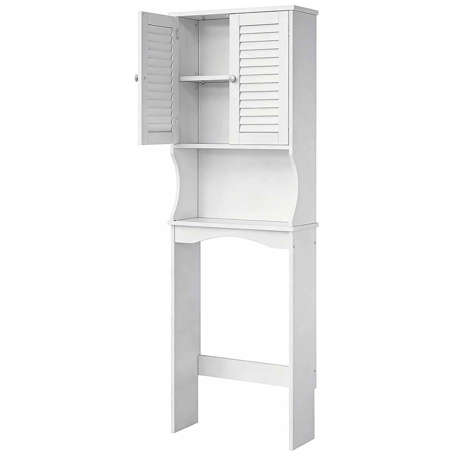 Space-Saving Bathroom Organizer with Adjustable Shelf & Anti-Tip