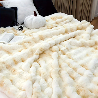 Soft & Cozy Warm Faux Rabbit Fur Throw Blanket