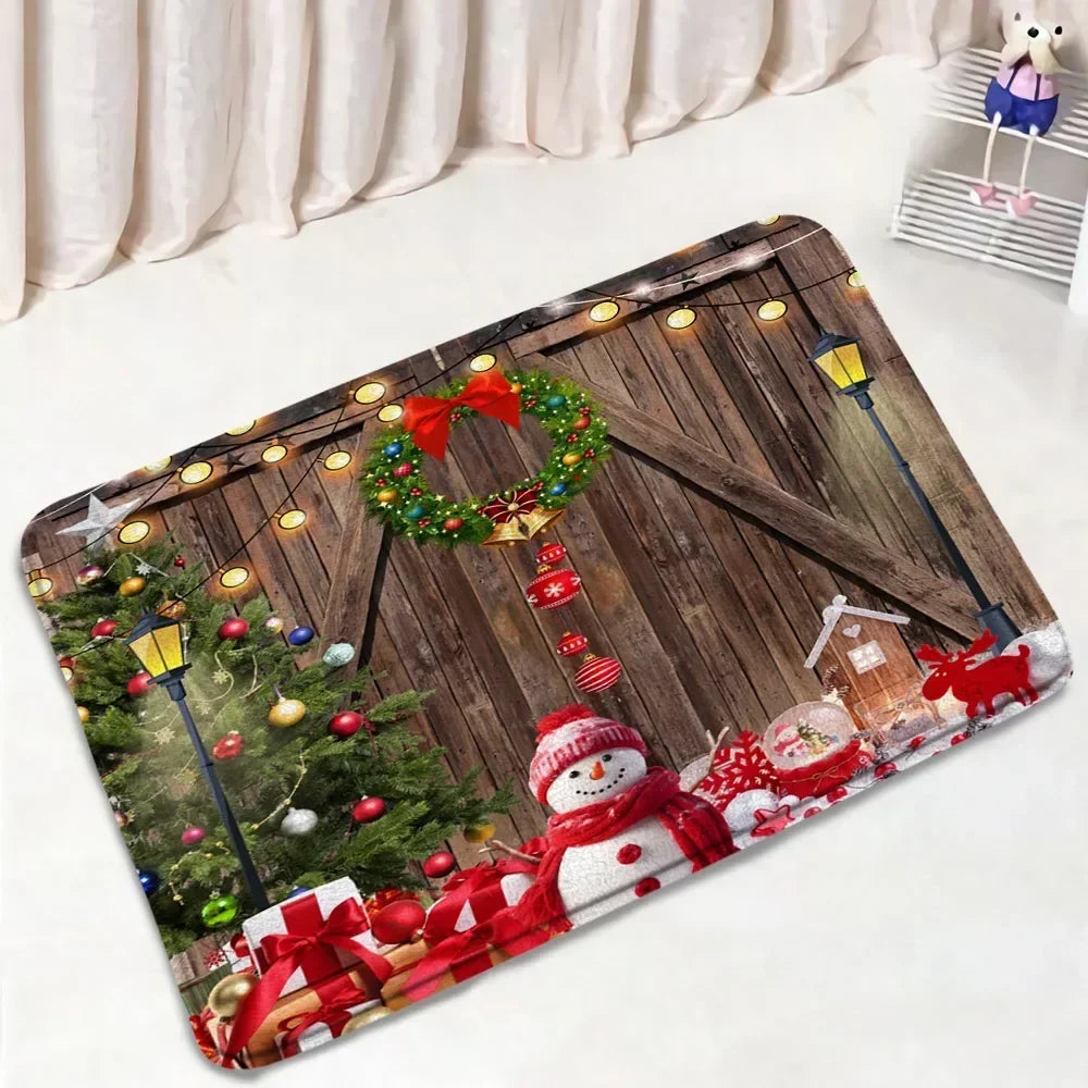 Christmas Shower Curtain & Bath Mat Set