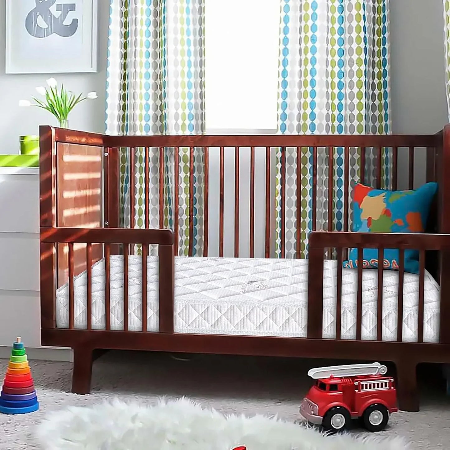 Premium Crib & Toddler Mattress, Fleece Surface-Hypoallergenic, 5" Thick