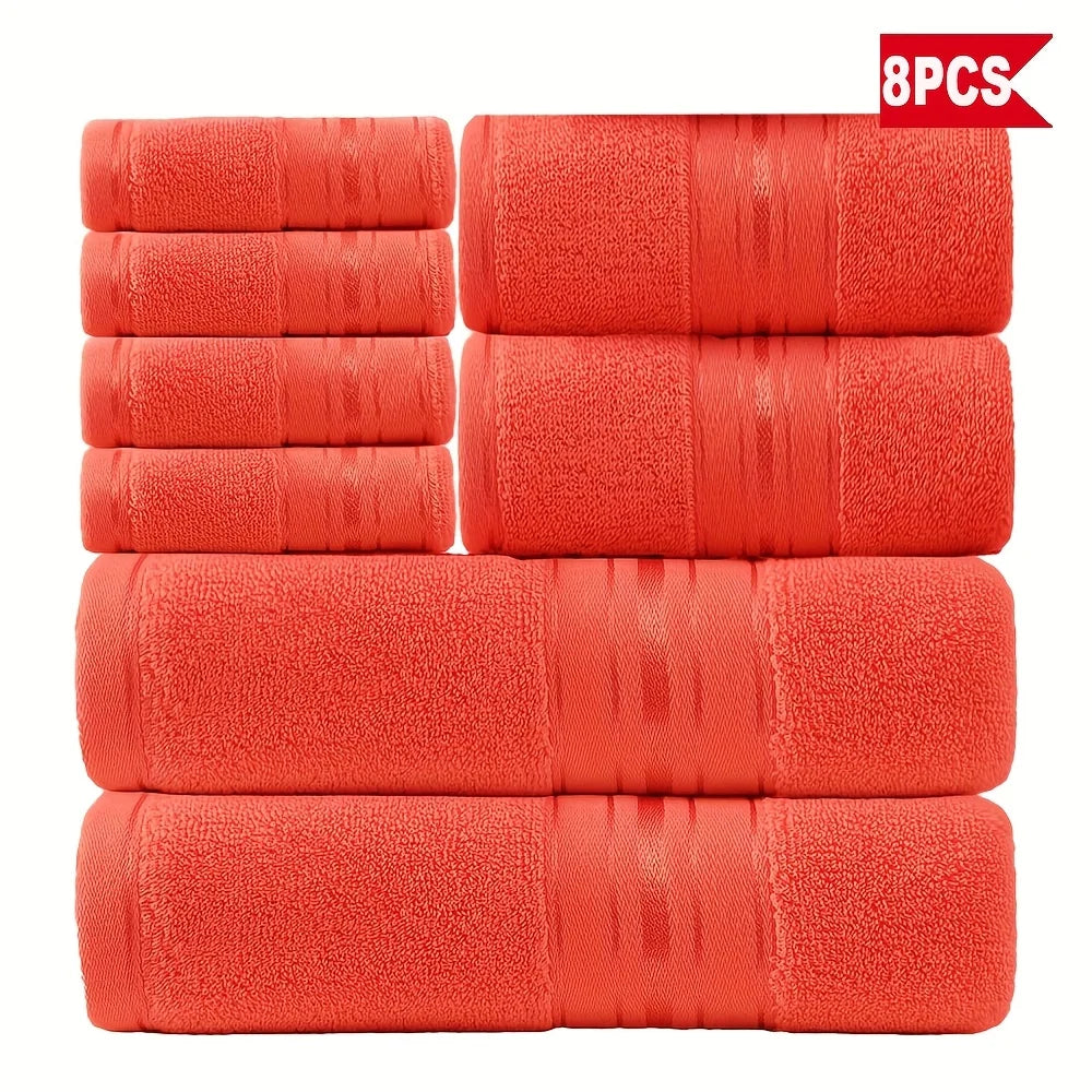8 Piece Luxury Towel Set –Plush, Super Absorbent & Quicker-to-Dry