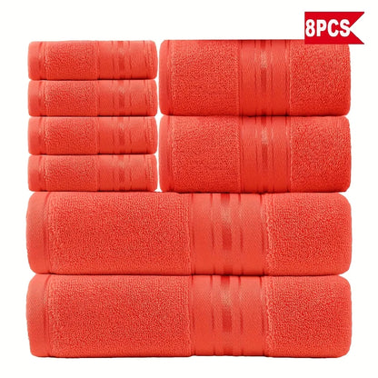 8 Piece Luxury Towel Set –Plush, Super Absorbent & Quicker-to-Dry