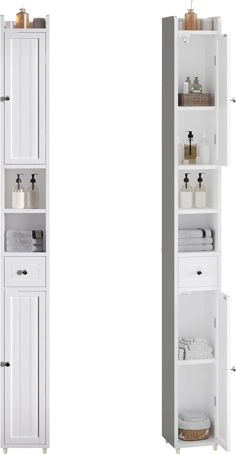 Narrow Bathroom Storage Cabinet with Adjustable Shelves
