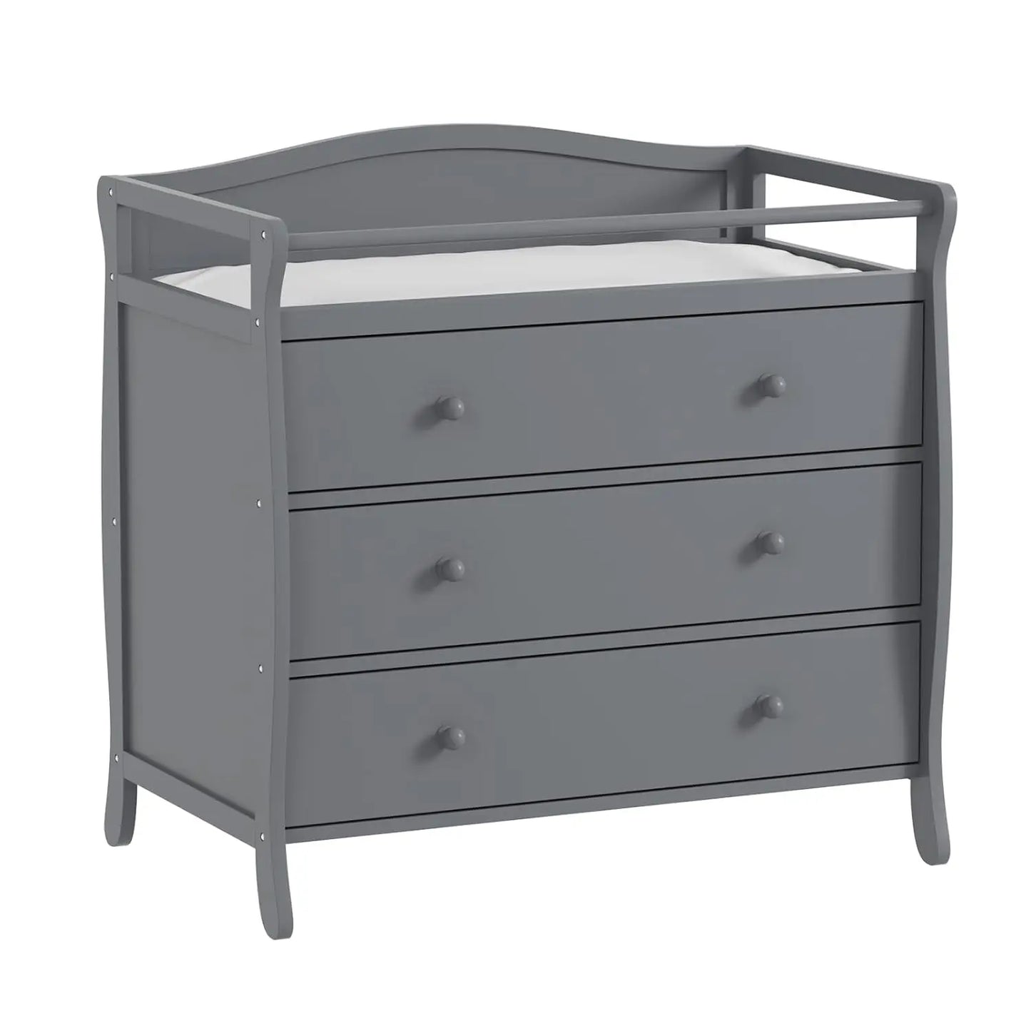 3 Drawer Wooden Diaper Changing Station with Safety Belt & Rails