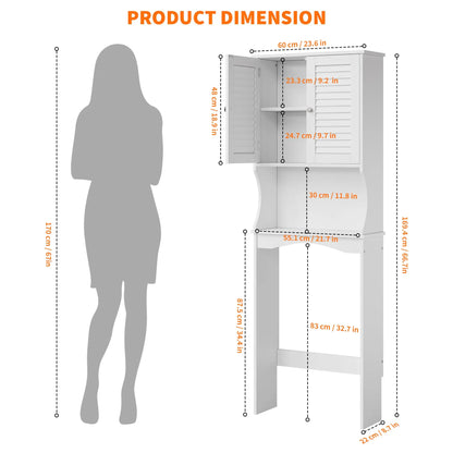 Space-Saving Bathroom Organizer with Adjustable Shelf & Anti-Tip