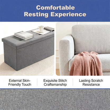 Heavy-Duty Multi-Purpose Folding Storage Ottoman Bench with Seat