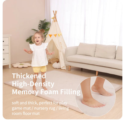 Coral Velvet Padded Foam Rug for Kids Playroom & Nursery
