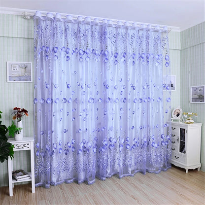 1Pc Modern Tulip Window Screen, Drape, Curtain
