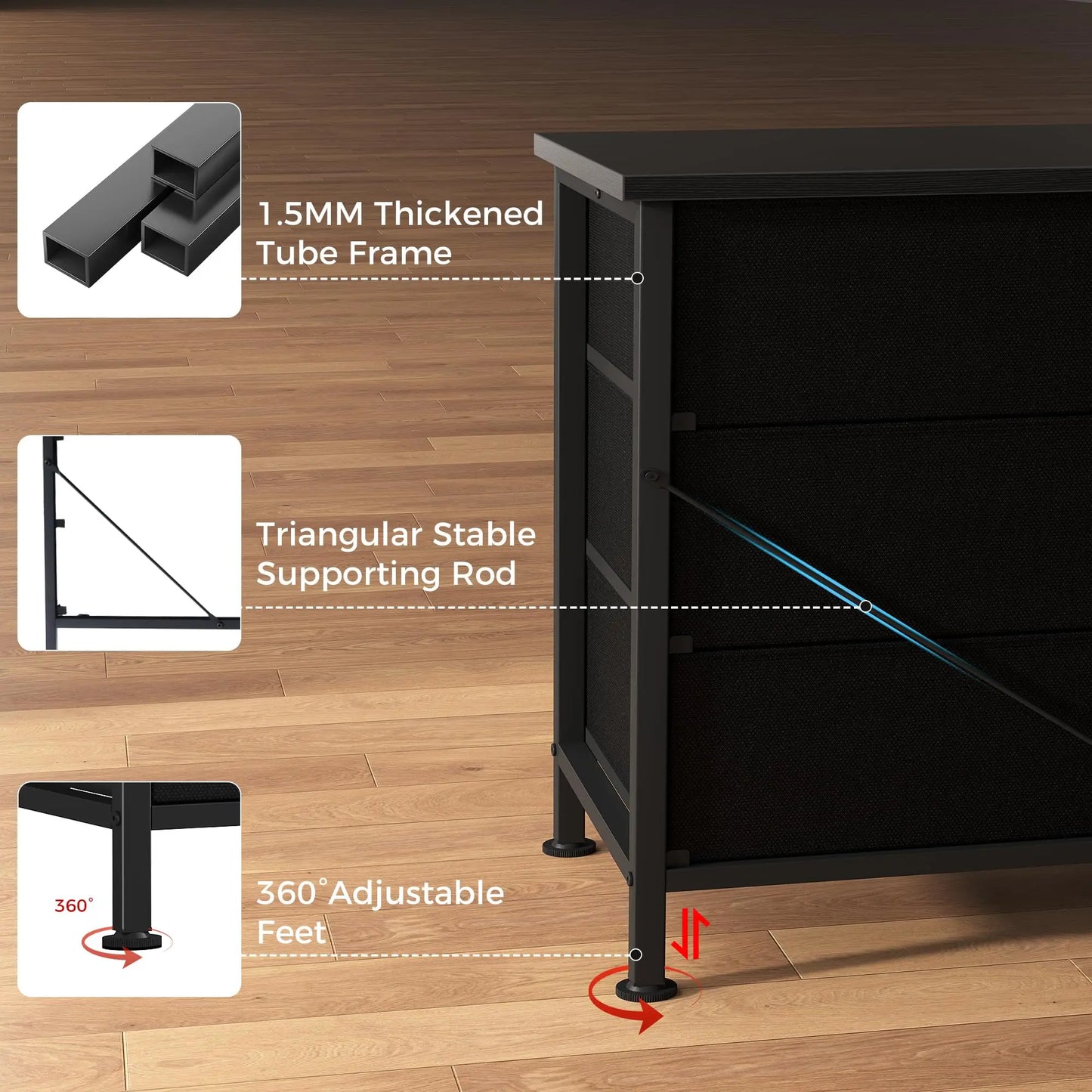Long Entertainment Center Up to 75 Inch TV Storage Drawers