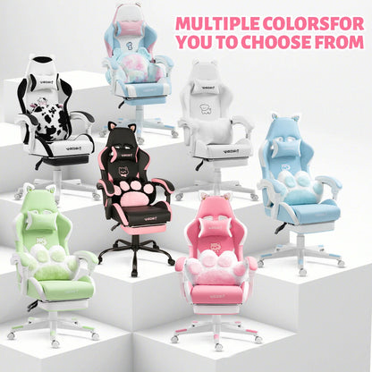 Ergonomic Computer Chair with Footrest, Headrest & Lumber Support