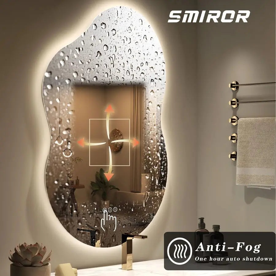 Irregular Backlit Bathroom Mirror with LED Lights 20 x 36