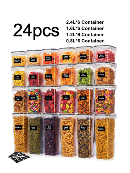 24pcs moisture-proof airtight food storage containers