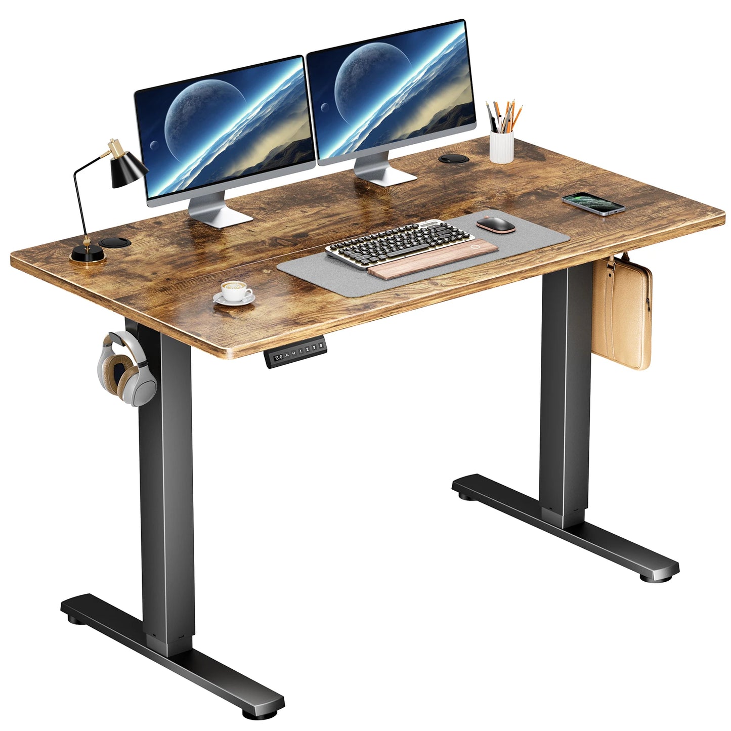 40 x 24 Inch Electric Sit Stand Computer Desk w/ Adjustable Height