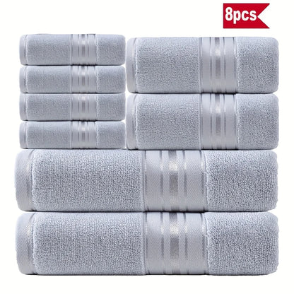 8 Piece Luxury Towel Set –Plush, Super Absorbent & Quicker-to-Dry