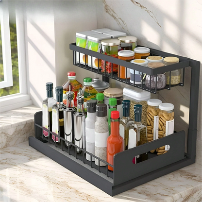 2 Tier Sliding Basket, Cabinet Organizer Drawer