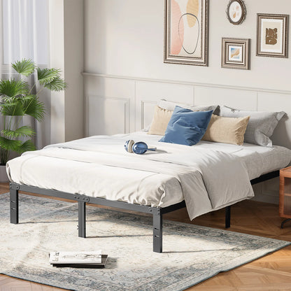 Basic Sturdy Steel Slat Support Bed Frame with 12" Storage Space