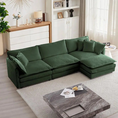 3-Piece Luxury Sofa Set with Removable Ottoman